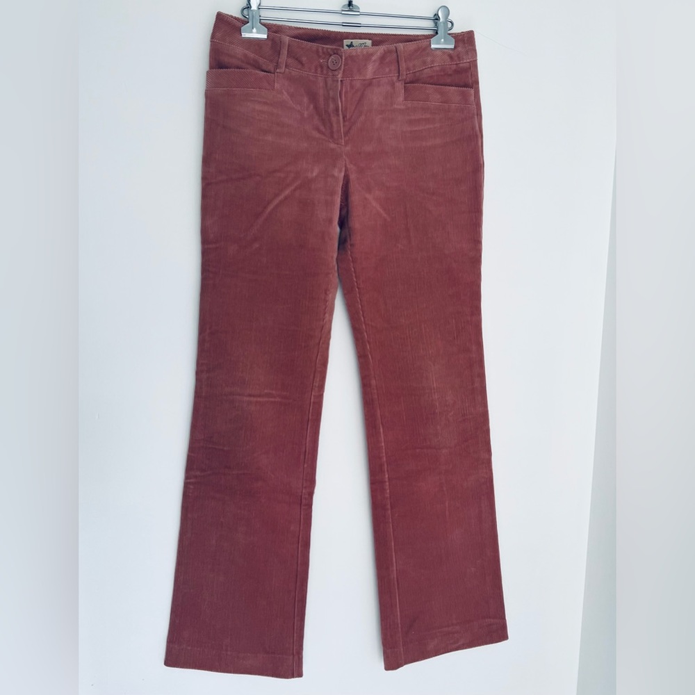 MNG Mango low rise wide leg pink corduroy pants